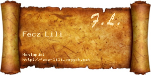 Fecz Lili névjegykártya